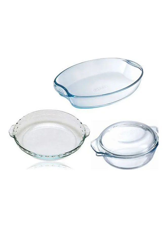 PYREX Set Of 3 Bakware Clear