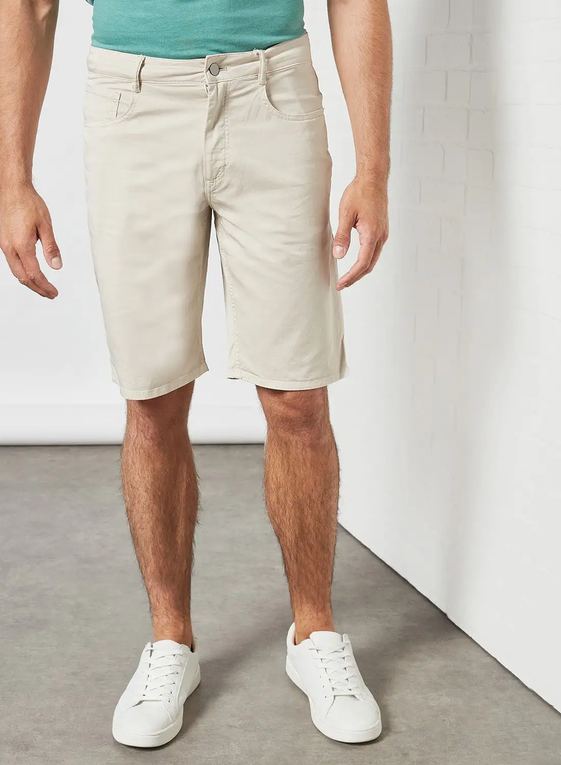 MANGO Bermuda Shorts Stone