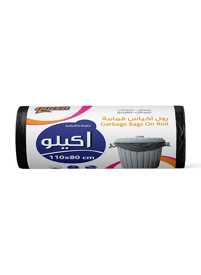 Queen Plastic Trash Bag Roll Black 110x80cm