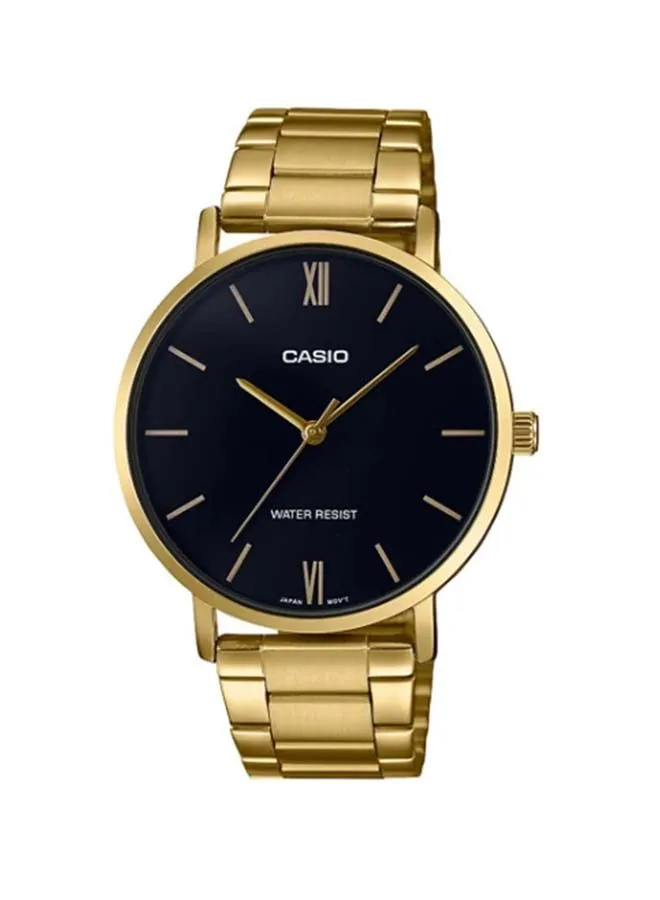 CASIO Men's Stainless Steel Analog Wrist Watch MTP-VT01G-1BUDF - 46 mm - Gold