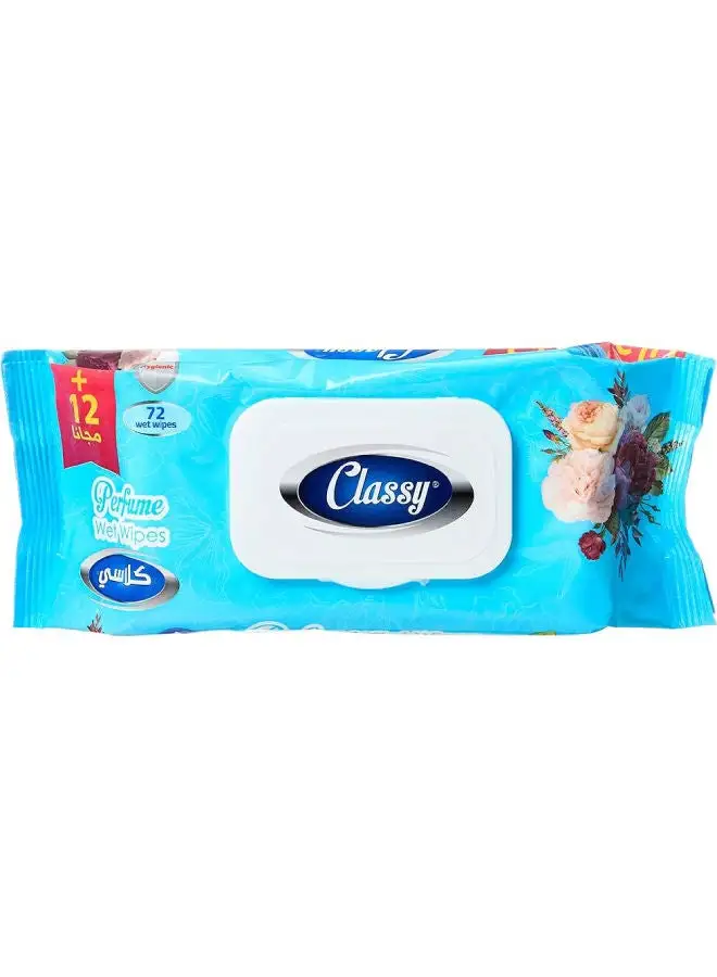 CLASSY Wet Wipes Perfumed 72-Wipes White