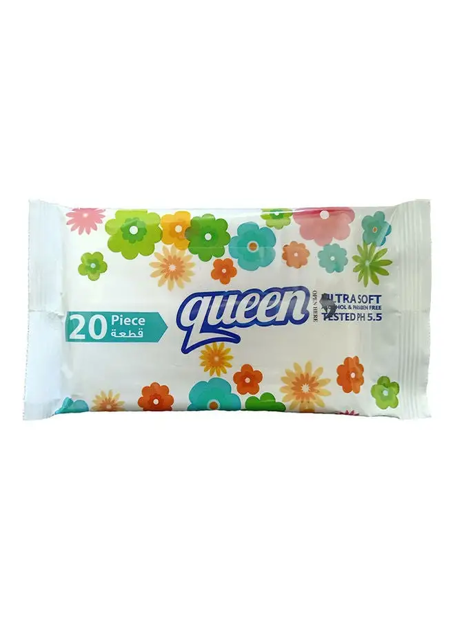 Queen Ultra Soft Wet 20-Wipes White