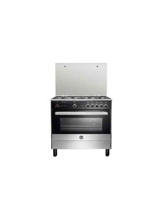 LA GERMANIA Freestanding Cooker 90 x 60 cm 5 Gas Burners 9M10G4A1X4AWW Stainless x Black