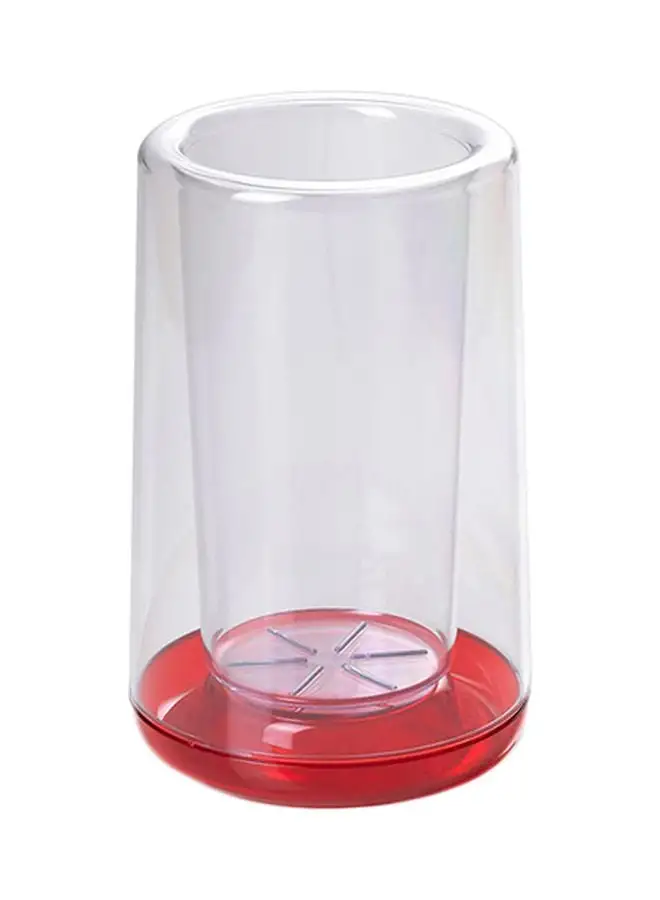 OMADA Happy Drink Beverage Bottle Cooler Red/Clear