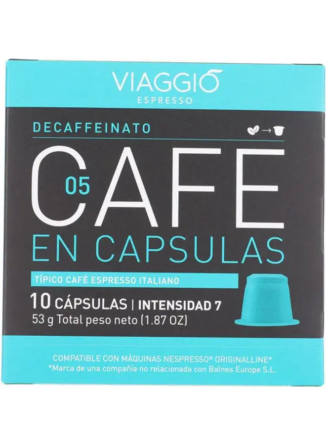 VIAGGIO ESPRESSO Decaffeinato 05 Espresso Coffee 10 Capsules 53grams