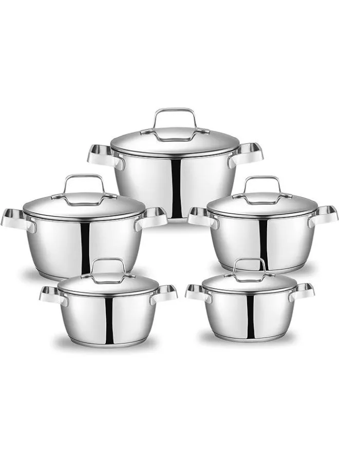 Zahran Optima SS 10 Pieces Stewpots Lid (16-18-22-24-28) Silver 16-18-22-24-28cm