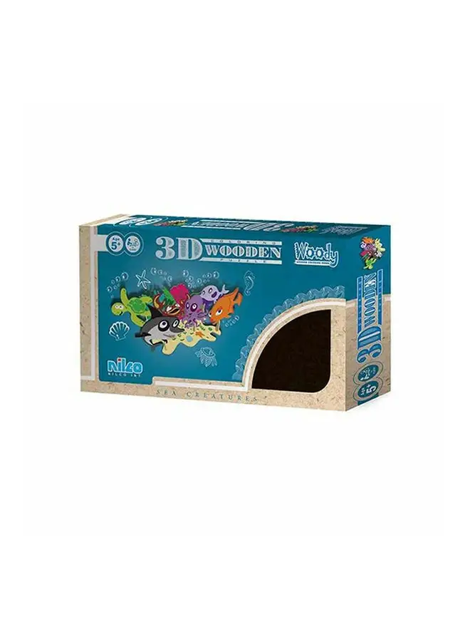 nilco 3D Sea Creatures Shaped Wooden Puzzle