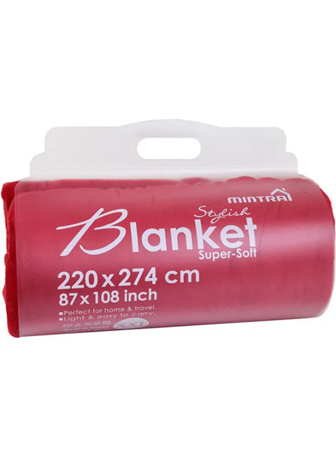 Mintra Blanket With Its Soft Textile Combination Red 220X274