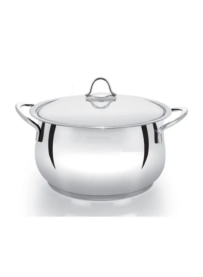 Zinox Curvy Stainless Steel Cooking Pot With Lid Silver 18cm