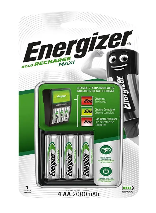 Energizer Maxi Charger with 4 AA Batteries CHVCM4 Multicolour