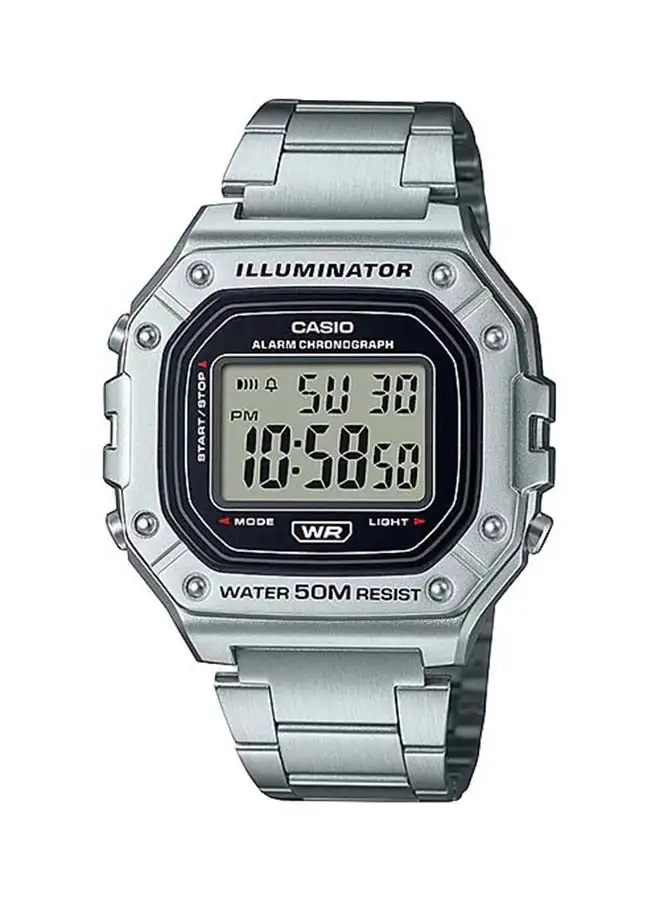 CASIO Men's Wrist Watch W-218HD-1AVDF - 44 mm - Silver