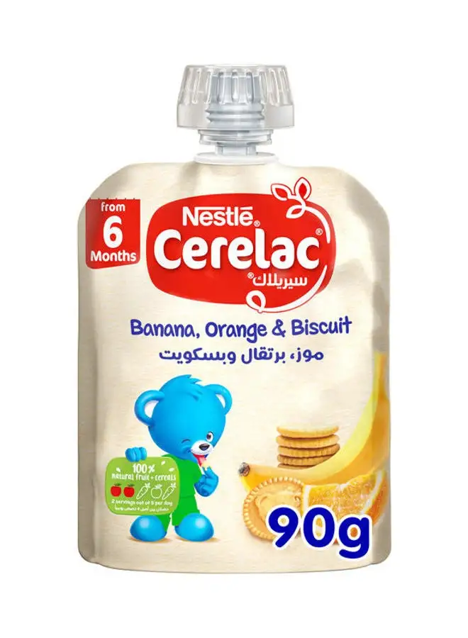 Nestle Cerelac Puree Banana, Orange, and Biscuit Pure 90grams