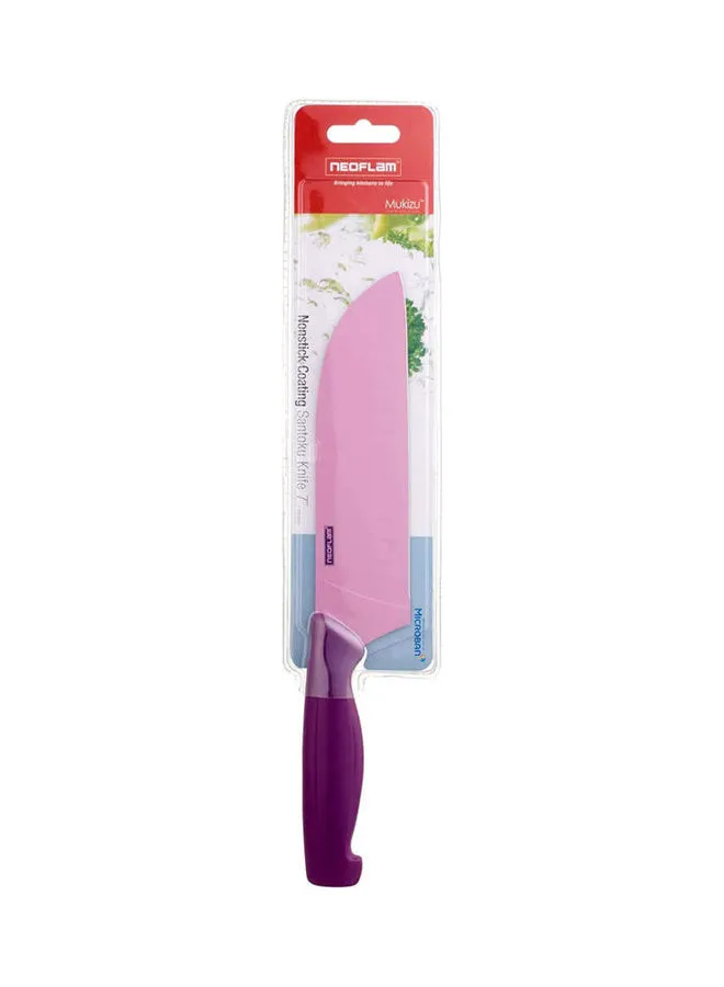 Neoflam Stainless Steel Knife With Plastic Handle Purple And Pink 7inch