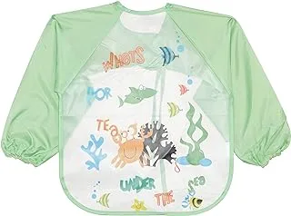 Mix&max baby bib long sleeves printed fish for boys-green