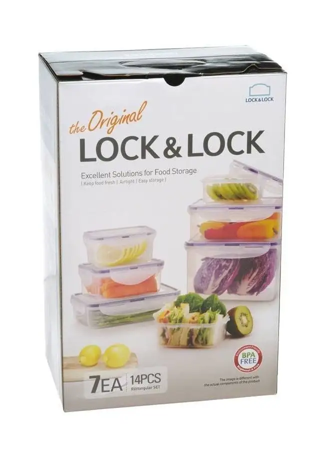 LocknLock 14-Piece Food Storage Set Clear