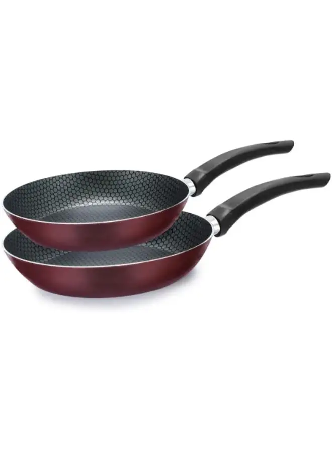 TRUEVAL 2-Piece Frying Pan Set Red 20,26