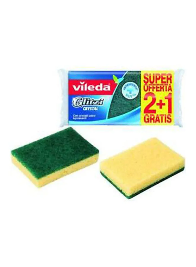 Vileda Glitzi Mid-Foam Scourer 2+1 Multicolour