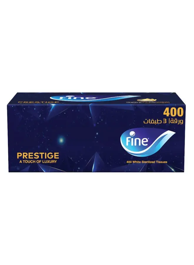 Fine Prestige 3 Ply Facial Tissue Box, 400 Sheets