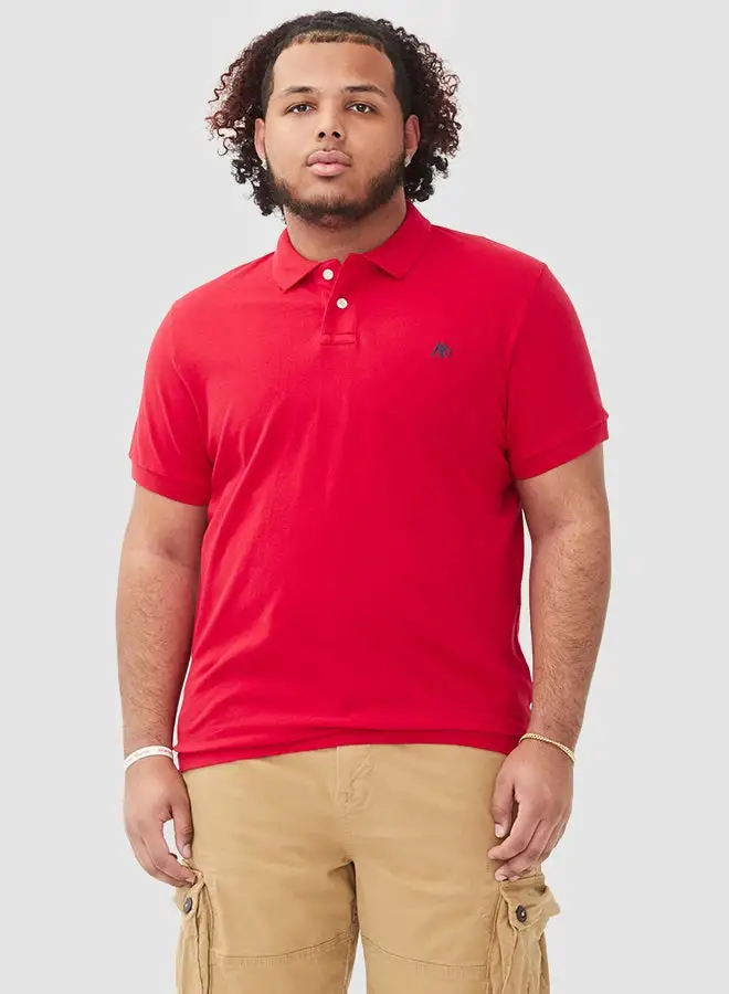 Aeropostale A87 Logo Pique Polo Red