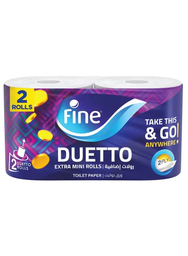 Fine Duetto - 2 Ply Toilet Tissue Paper - 2 Rolls