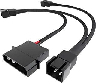 KabelDirekt 833 0.2m 20-20-20cm 4-pin Molex (5.25 €œ) 5V to 3x 3-pin 2-pole connector fan distribution cable black