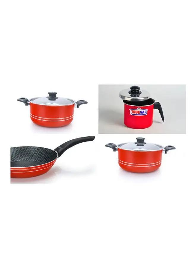 TRUEVAL Cooking Set 7 Pcs Red 24cm