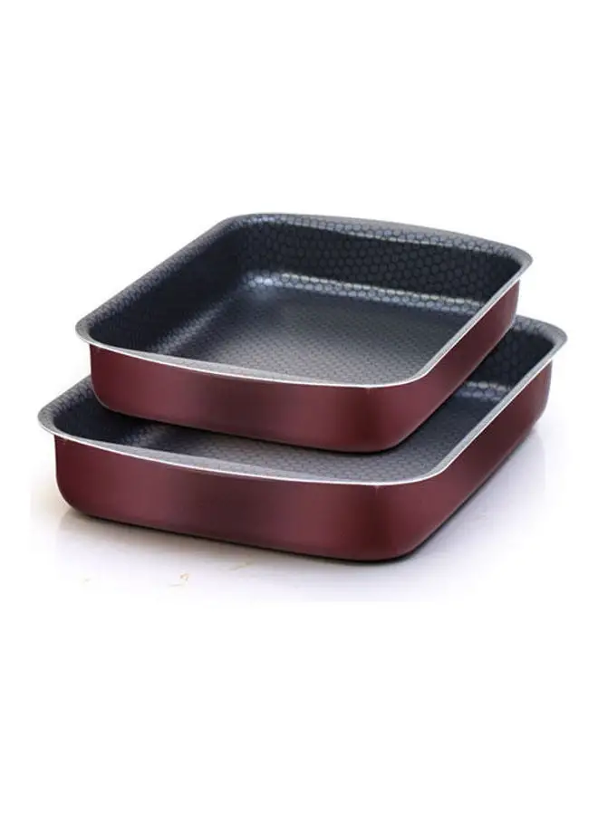 TRUEVAL Oven Tray Set 2 Pcs Dark Red 25-35cm