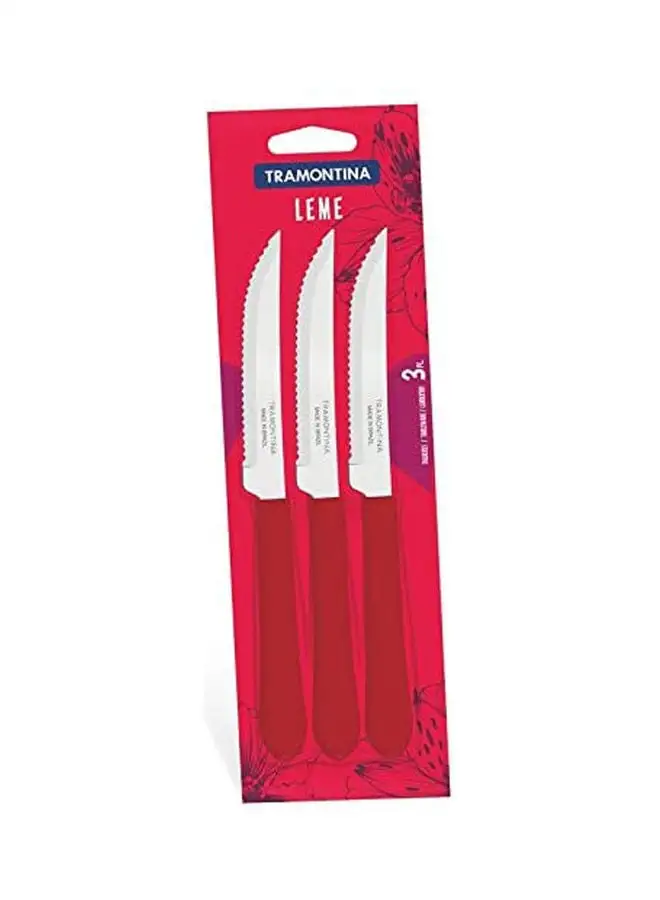 TRAMONTINA Set Of 3 Knives Red