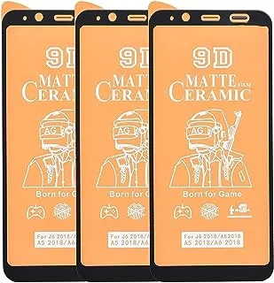 9D Tempeard Ceramic Screen Protector Set Of 3 Pieces For Samsung Galaxy A6 2018, A8 2018, J6 - Black