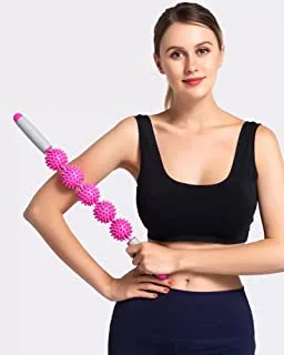 JOYSPORT Q Muscle Massage Stick, Muscle Point Therapy, Muscle Pain Relief, Roller Massage Stick, Self Massage Bar, Yoga Massage, Comfortable Padded Handle 5 Massage Pointed Balls