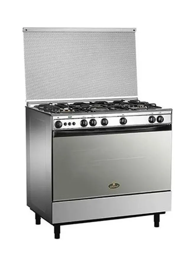 Kiriazi Gas Oven 90*60 5 Burner Joker Lux Stainless Steel 9700 Silver