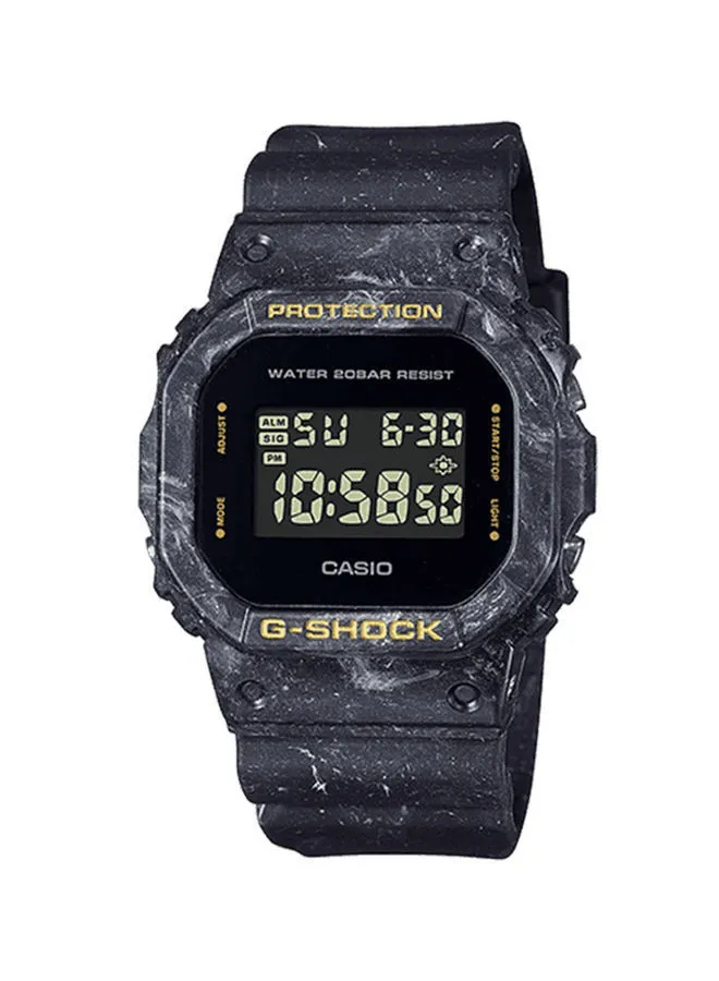 كاسيو للرجال G-Shock رقمي مينا اسود بسوار راتنج DW-5600WS-1DR