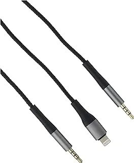 Xo nb-r178a 3.5mm to lightning to 3.5mm 2 in 1 audio cable 0.88 meter-black, USB