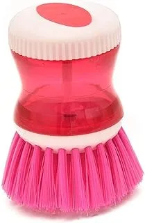 small cleaning brush with an inside soap dispenser for pumping