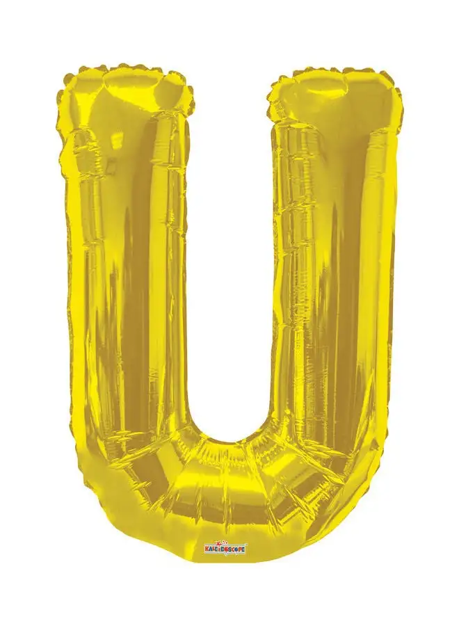 Kaleidoscope Letter U Gold Shaped Balloon 34inch