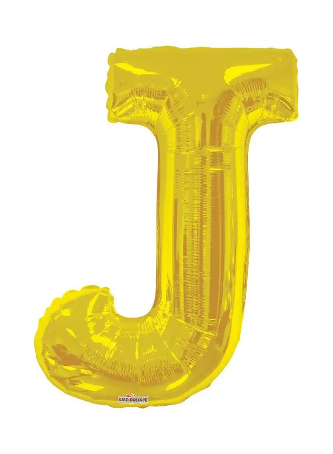 Kaleidoscope Letter J Gold Shaped Balloon 34inch