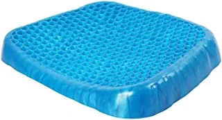 Gluckluz Gel soft chair seat cushion for cars, outdoors, stadium, truck, van, office, wheelchairs - blue