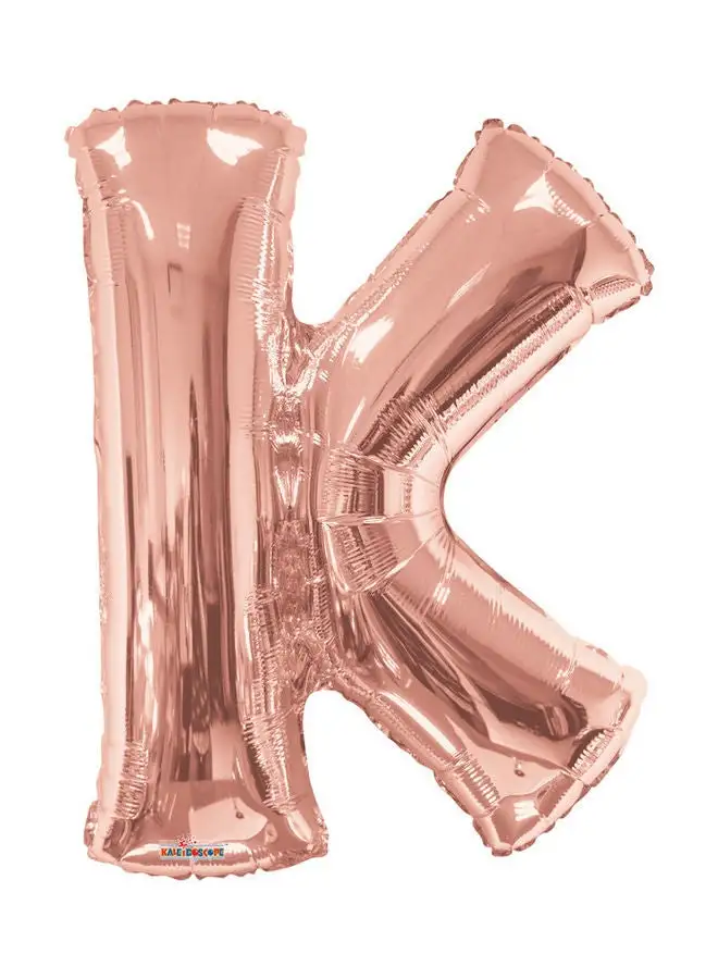 Kaleidoscope Letter K Rose Gold Shaped Balloon