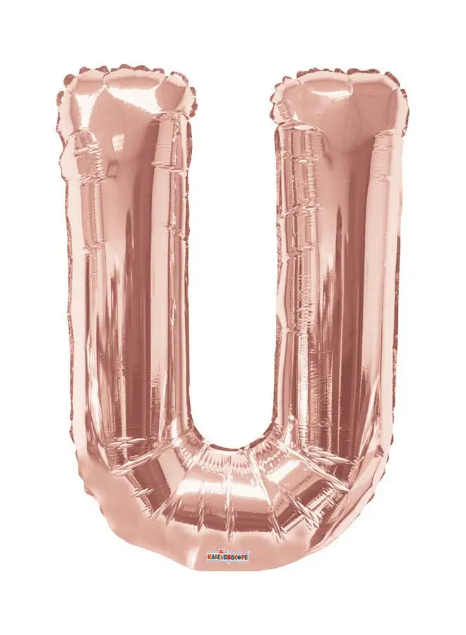 Kaleidoscope Letter U Rose Gold Shaped Balloon