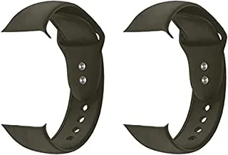 Strap Watch silicon 2 pieces For Apple Watch size 42/44 black