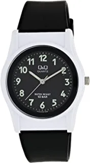 Q&Q Watch Unisex, Quartz Movement, Analog Display, Black Resin Strap-VP26J020Y