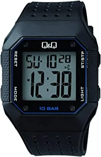 Q&Q Watch for Men, Quartz Movement, Digital Display, Black Resin Strap-M158J003Y