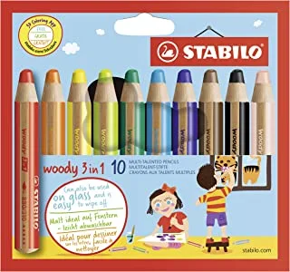 Stabilo woody 3 in 1 coloured pencil wallet - 10