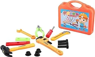 Generic Carpenter tool box toy, 13 pieces - orange