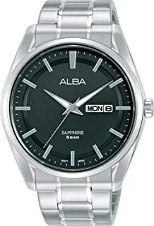 Alba Watch for Men, Quartz Movement, Analog Display, Silver Stainless Steel Strap-AV3551X