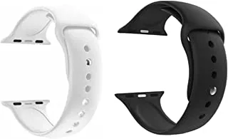 Strap watch silicon 2 pieces for apple watch size 38/40 white/black