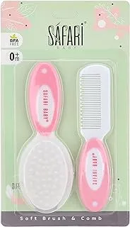 Safari Baby hair brush and comb set pink