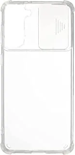 Silicone slim back cover with slide camera shield for samsung galaxy s21 plus or samsung galaxy s30 plus - clear