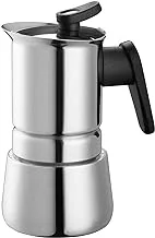 Steel moka coffeemaker, 2 cups, Stainless Steel, 02CF036