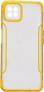 Generic Back cover slim hard case with silicone camera and phone protection edges for oppo a72 4g - yellow orange